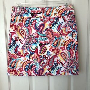 NWT Talbots Paisley Mini Skirt Paisley Textured 8P